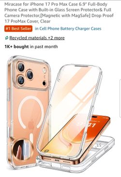 Miracase for iPhone 17 Pro Max Case 6.9" Full-Body Phone Case with Built-in Glass Screen Protector& Full Camera Protector,[Magnetic with MagSafe] Drop