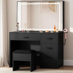 Brand New In The Box Modern Vanity With Charger Station And Stool!!!