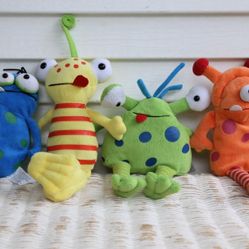 Hand Sized Small Plush Monster Stuffies/ Stuffed Animals in Vibrant Colors