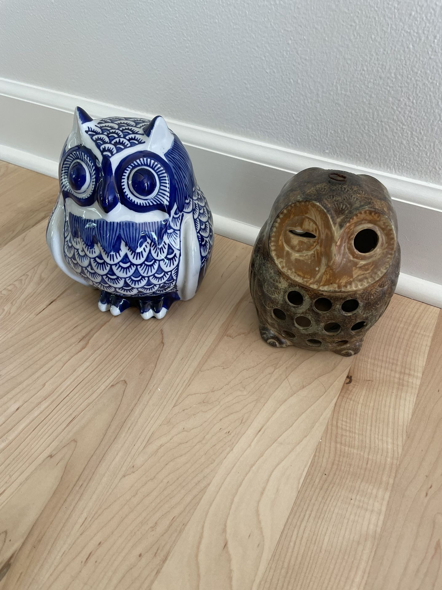 Set Of Ceramic Owls
