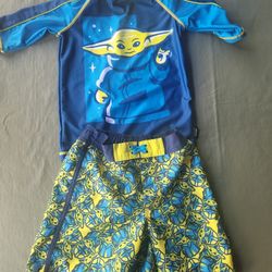 boys sz.7/8 swimset please read description baby yoda from disney store $10 for set smoke free home