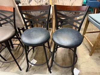 New 24-inch , Swivel Counter Height Stool, Metal Frame, Set of 2