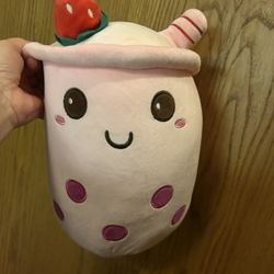 Pink boba Tea Plushie