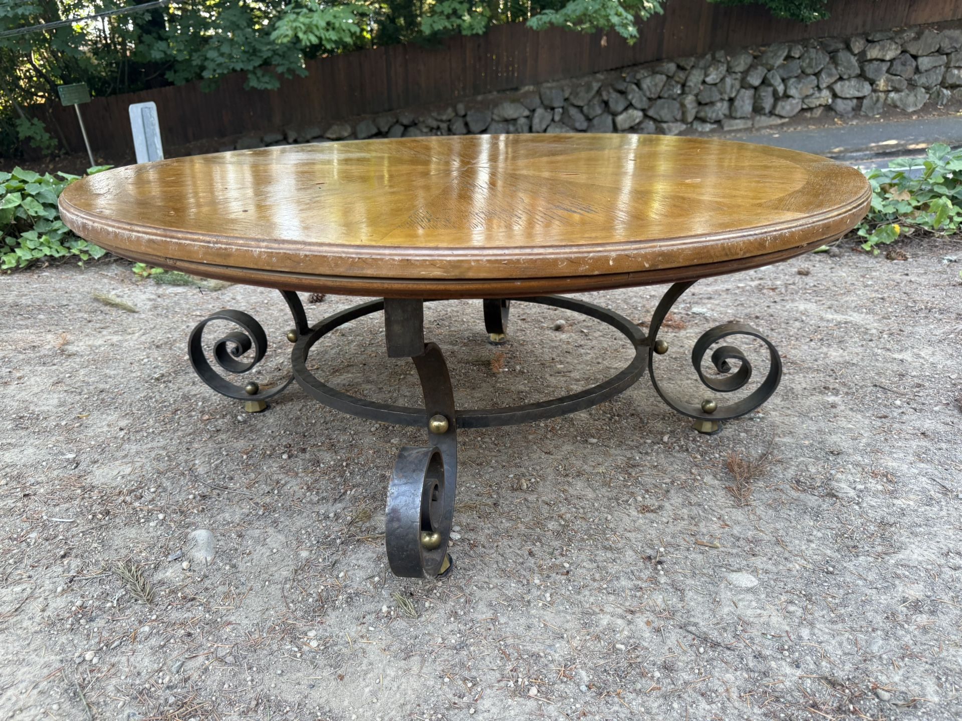 Vintage Mcm 1963 Coffee Table With Cast-Iron Legs