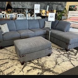 Sectional With Ottoman 