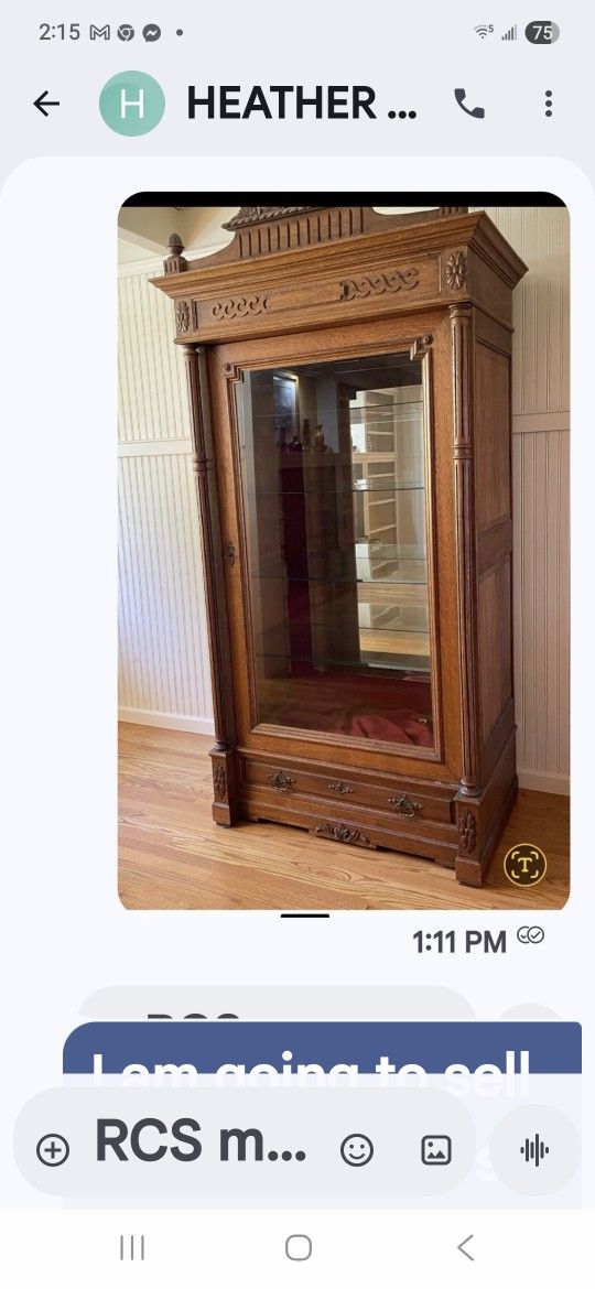 1900s Gorgeous Oak China Closet 