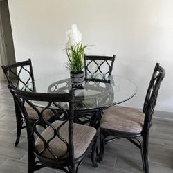 48 Inch Glass Dinette Table Set 