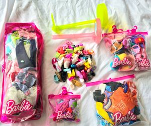 Barbie Doll Clothes Acc.LOT Male Female Clothes Hats Purses 37 Pair Mix Shoes