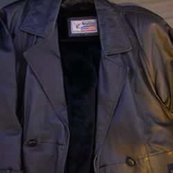 Vintage American Leather  Trench Coat