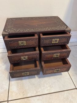 Antique Anglo Indian Brass Chest- 16”Lx10”Wx13”H
