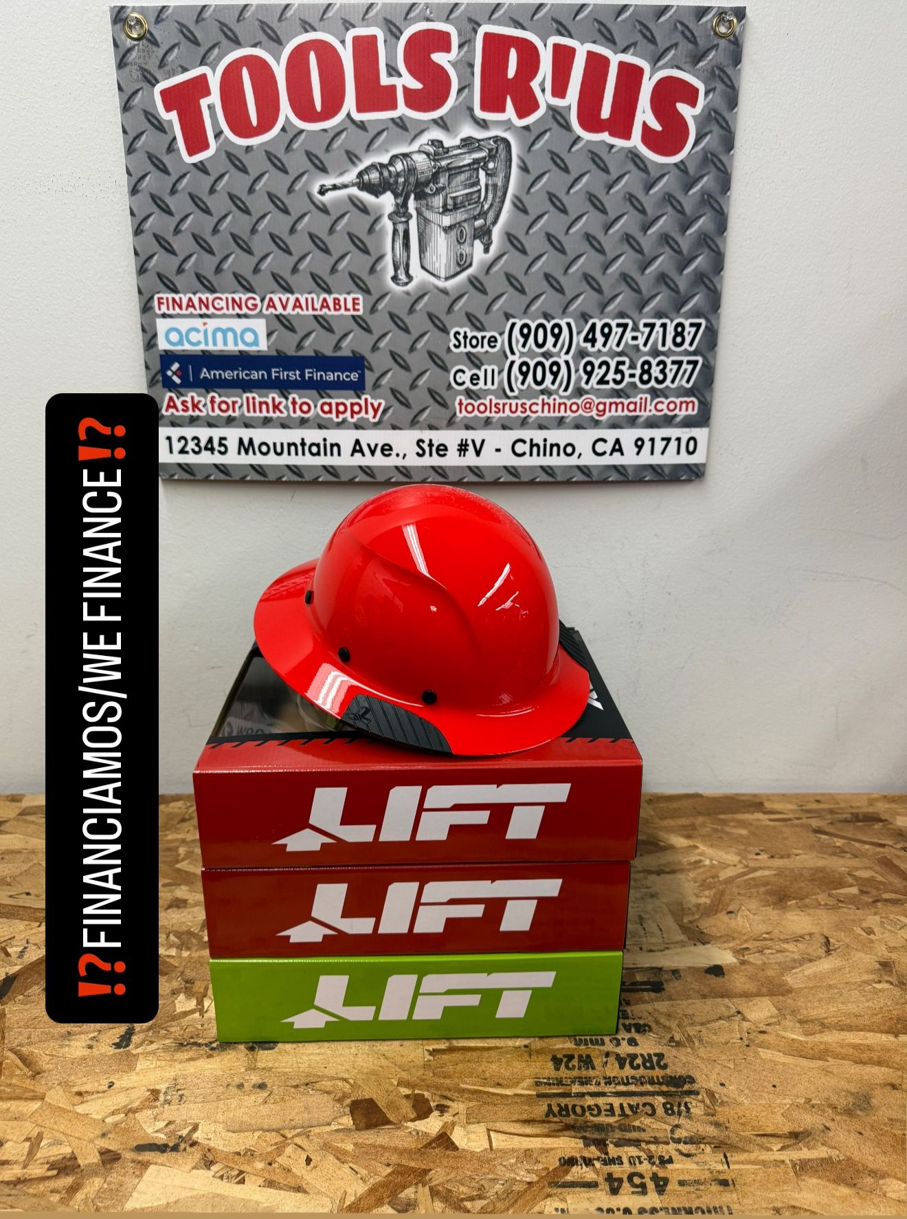 LIFT SAFETY DAX Full Brim Hard Hat Red**(FINANCIAMOS/WE FINANCE)**