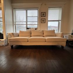 Mid-Century Modern Beige Couch