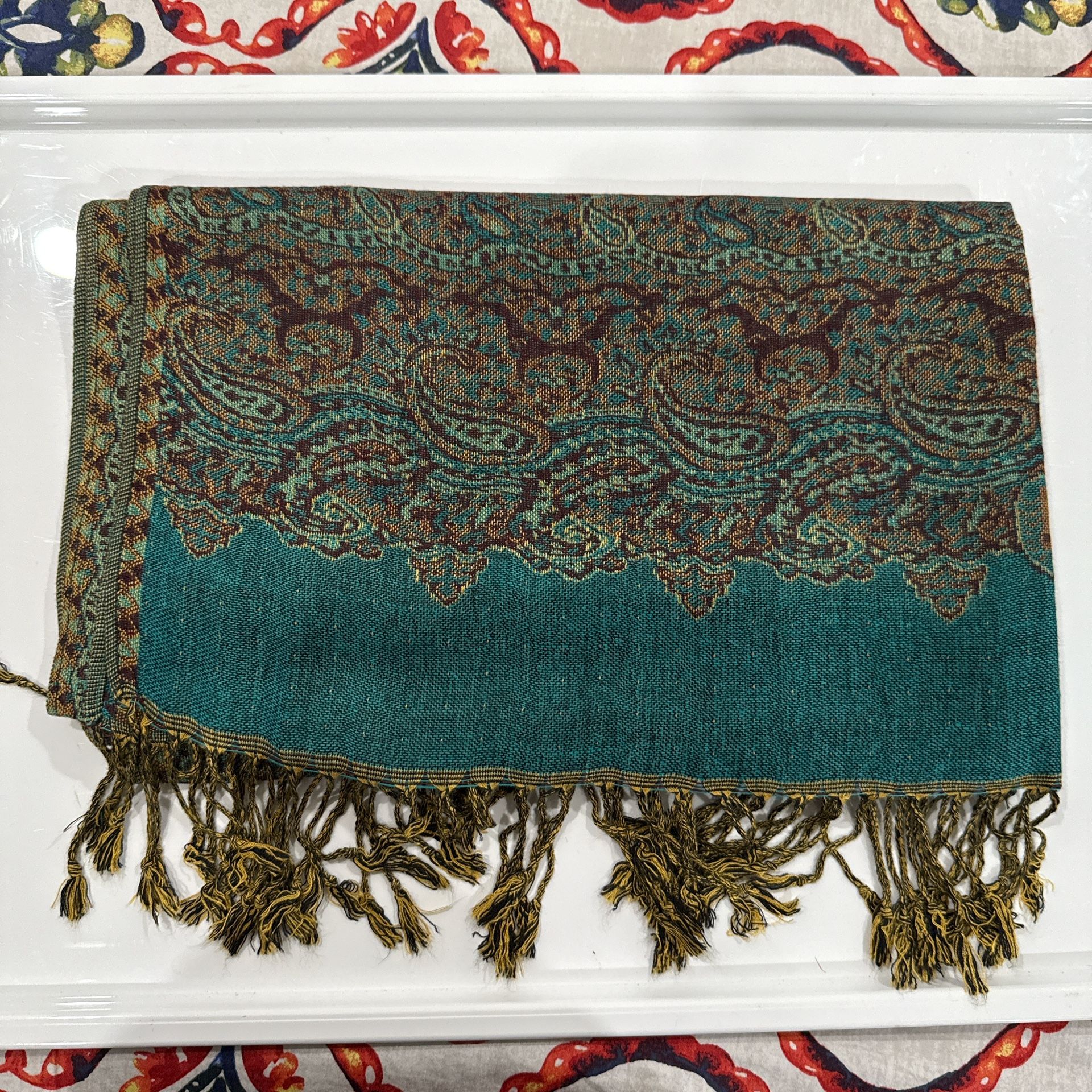 New | Teal Pashmina Shawl