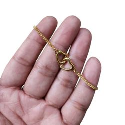 Gold Toned Interlocking Hearts Bracelet or Arm Band