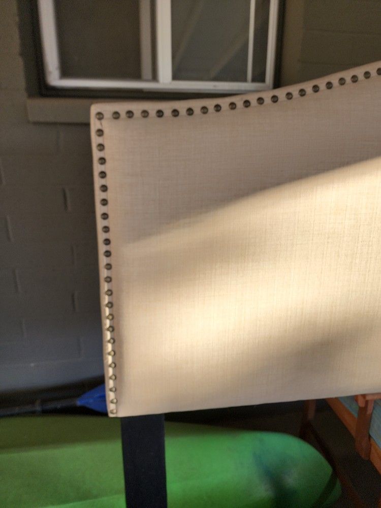 Upholstered King Headboard And West Elm Bedskirt for Sale in Tempe, AZ