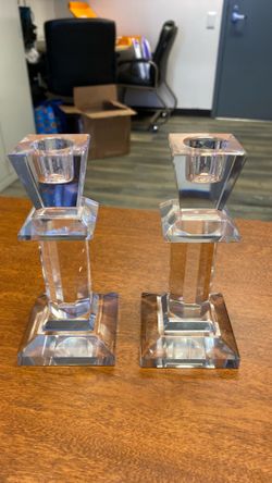Glass taper candle holders