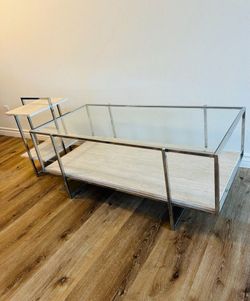 cafe table with side table