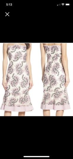 Foxiedox Strapless Lace Midi Dress M NWT