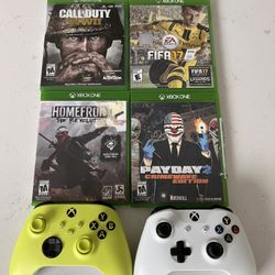 4 Xbox One Games + 2 Wireless Controllers