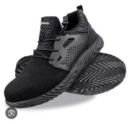 ANDANDA Steel Toe Shoes for Men Women, Anti Slip Safety Shoes Breathable Lightweight Puncture Proof Work Shoes, Steel Toe Sneakers for Industrial, Con