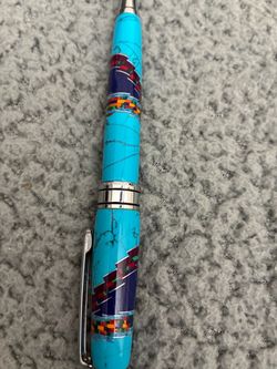 Pen inlaid w / semi precious stones