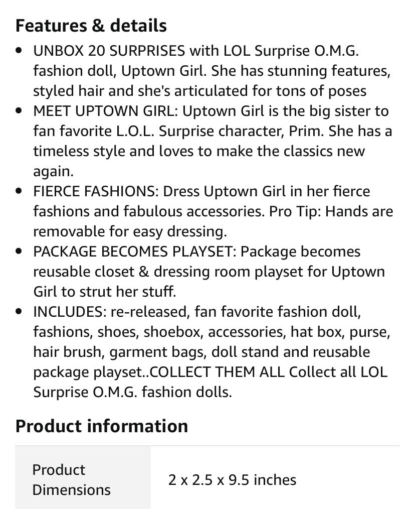 LOL Surprise OMG New Doll - Uptown Girl 🎄