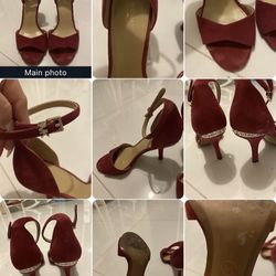 Michael Kors Women Red Suede Heels Size 7!