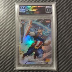 Captain America foil Camon 2014 card Disney Marvel GRADED FLAWLESS 10 POP 1