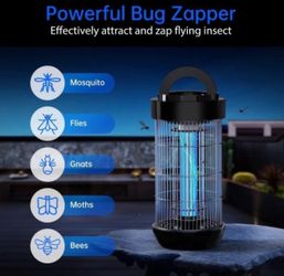 Bug Zapper Outdoor/Indoor, Fly Zapper, Mosquito Zapper, Electric Insect Killer, 4200V High Voltage Waterproof Fly Trap for Home, Patio, Backyard