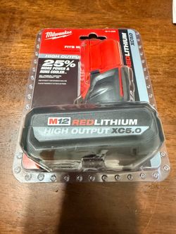 M12 Milwaukee  5.0 red lithium high output battery