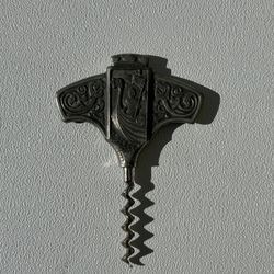 Vintage Norway Pewter Viking Ship Corkscrew Scandinavian Bottle Opener Barware