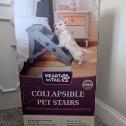 Heart To Tail Collapsible Pet Stairs Washable Foldable Steps for Dogs and Cats