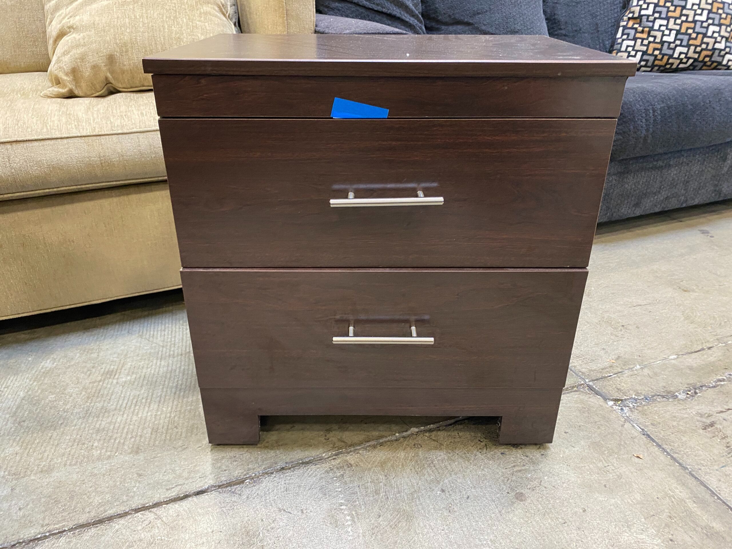 Dark Walnut 2 Drawer Nightstand with Flush Front (set of 2)