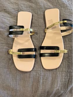Gold & Black Sandals