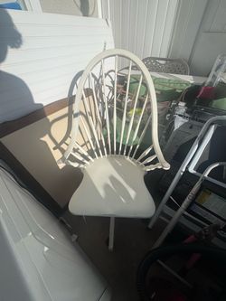 White Windsor Style Wood Chair