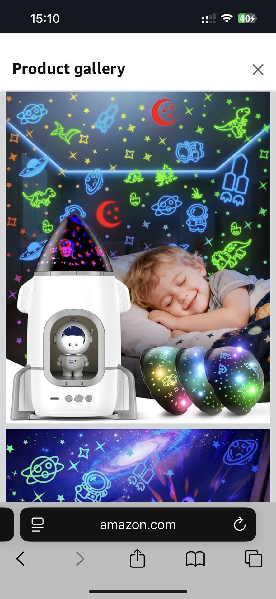 Rocket Night Light Projector for Kids Boys Toddler Toys with Music&Films Birthday&Christmas Gifts Nightlights with 360 Degree Rotation USB Charge Astr