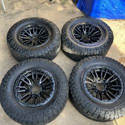Fuel Rebel 8 20x10 Matte Black Set of Wheels/Rims and Nitto Tires 8x170mm 8 Lug