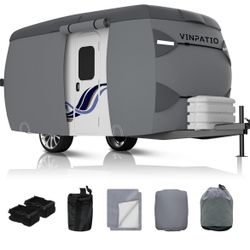 Fiberglass Travel Trailer Cover, Toy Hauler Cover Fits 11'-13' Trailers, Fiberglass Trailer RV Cover