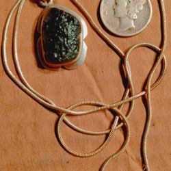 Moldavite And Sterling Silver Necklace