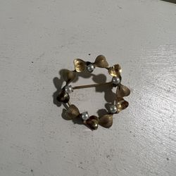 Vintage Bojar 12 KT Gold Filled Textured Womens Brooch Pin 