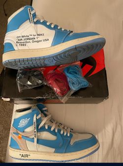 Jordan 1 Retro High Off-white University Blue Size 10