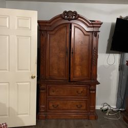Solid Wood Bed Frame and Wardrobe