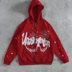 Red Uncommon Letter Print Hoodie