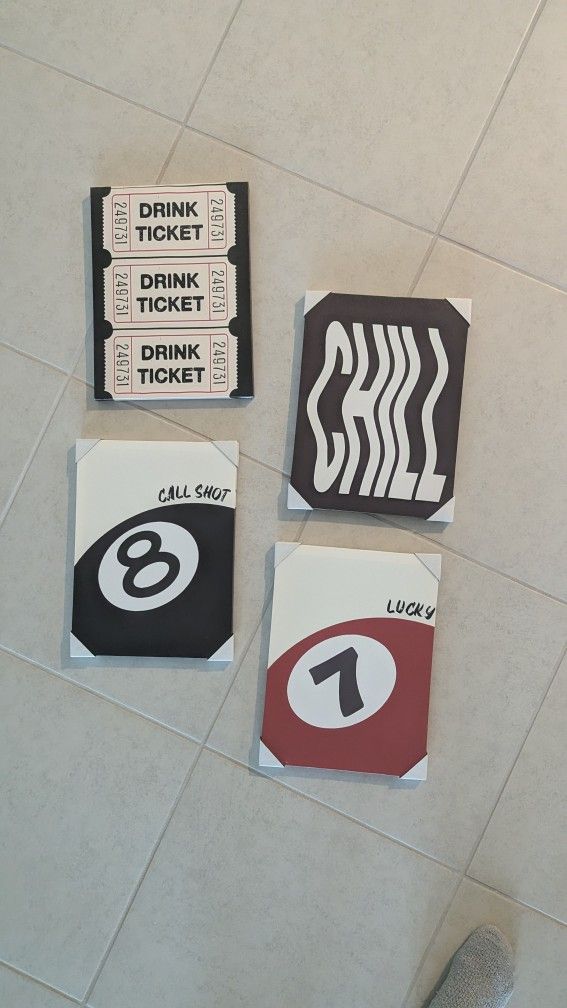 Set Of 4 Decorative Bar Walls 