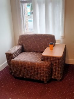 Large Comfortable Chair With Built-in Table.
