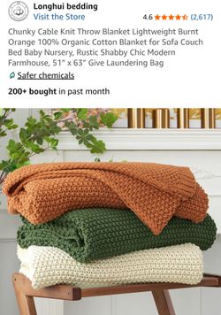 Longhui Bedding Chunky Cable Knit Throw Blanket