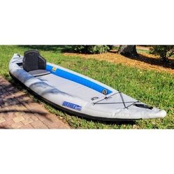 Sea Eagle FastTrack Inflatable 1-3 Persons 12ft Kayak, 2 Paddles & Accessories