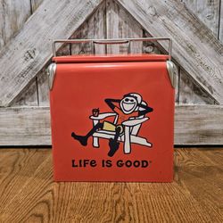 Life is Good - Jack in Adirondack Chair 14 qt. Red Vintage Cooler! (small dent)
