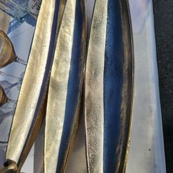 3 Beautiful Gold Boats for Deco or Parties