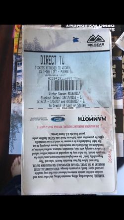 Bear lift ticket